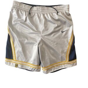 Vintage Nike Reversible Basketball Shorts XL Silver Navy Yellow 90s‎ Rare Retro